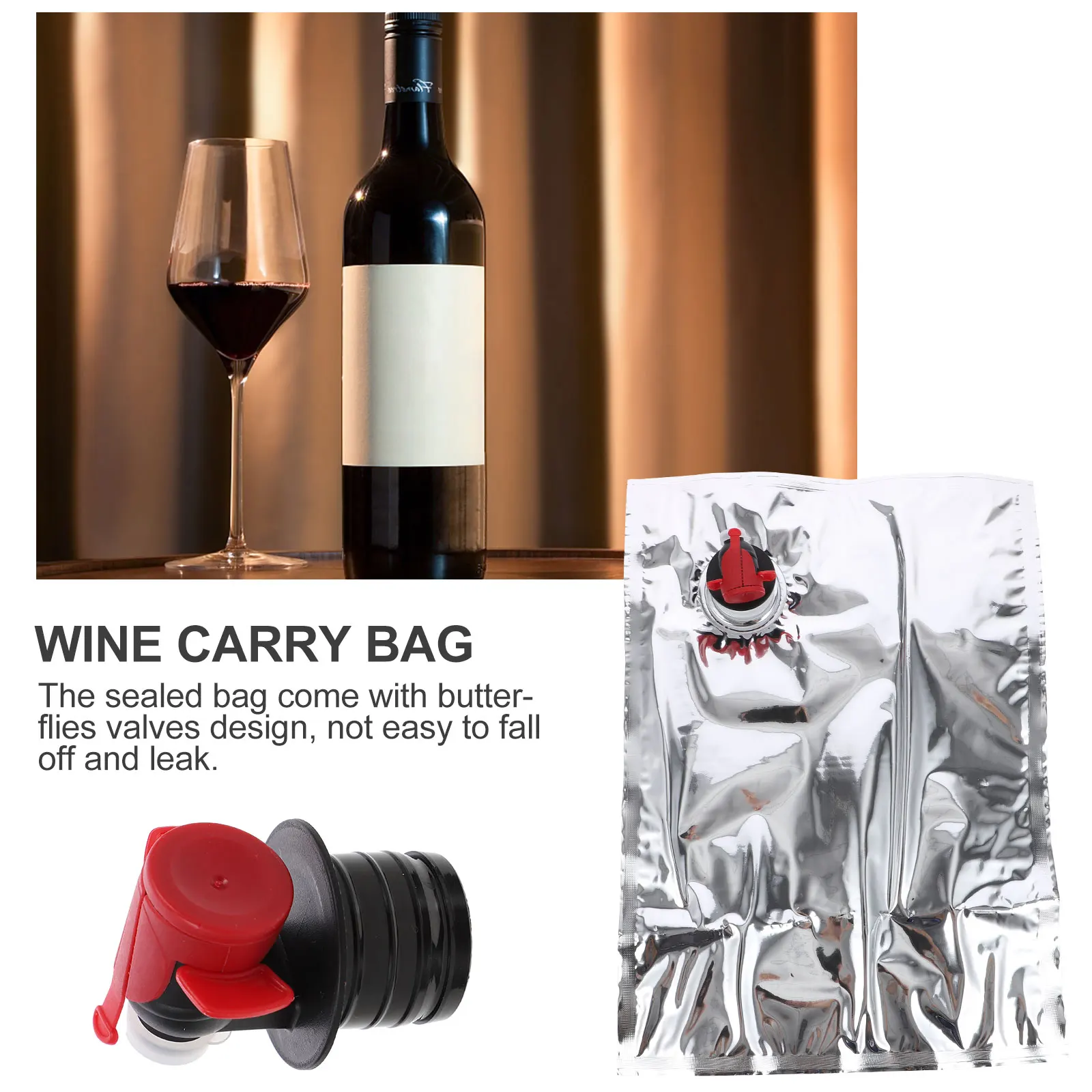 

10pcs Portable Red Packaging Bag Reusable Dispenser Juice Storage Bottle Tote Lightweight PE Liner Leakproof
