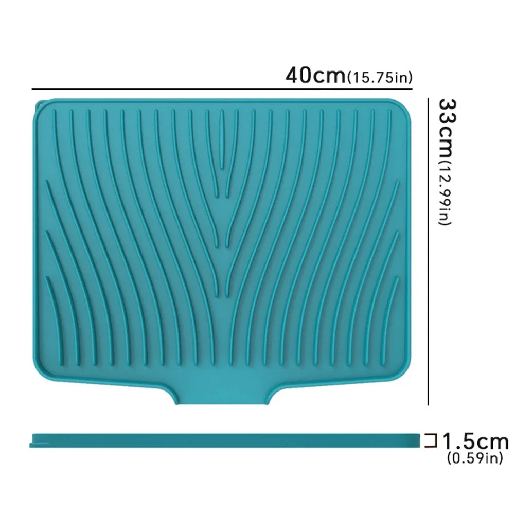 

Kitchen Pan Tableware Coaster Glasses Home Eco-Friendly Drainer Mat Heat Resistant küche Foldable Silicone Dish Drying Drain Pad