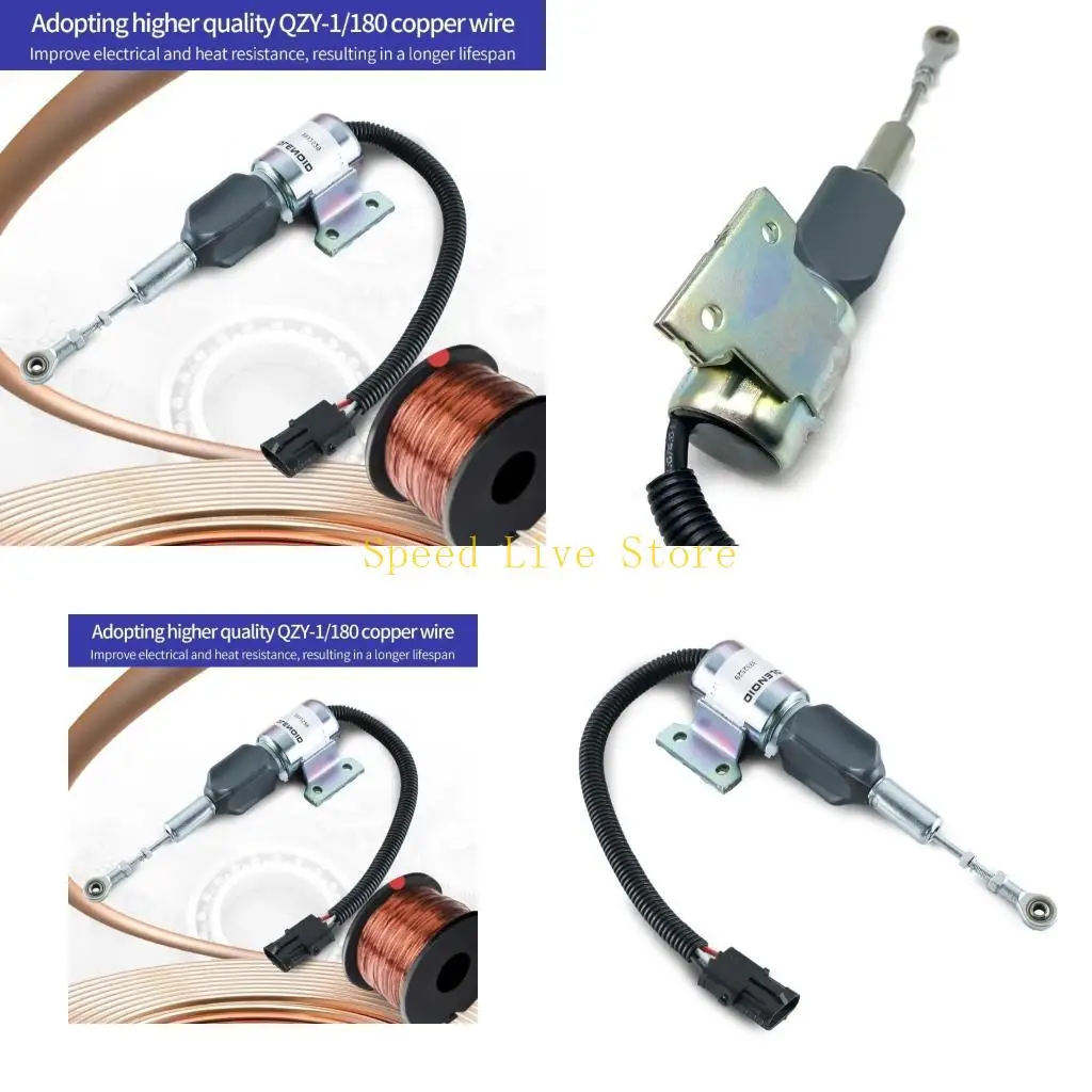 

547C Car Reliable Engine Solenoid Replacement for 4BT 5.9L 6BT 5.9L R130 R170 3932529 3930658 3935431 3939700 Easy to Install