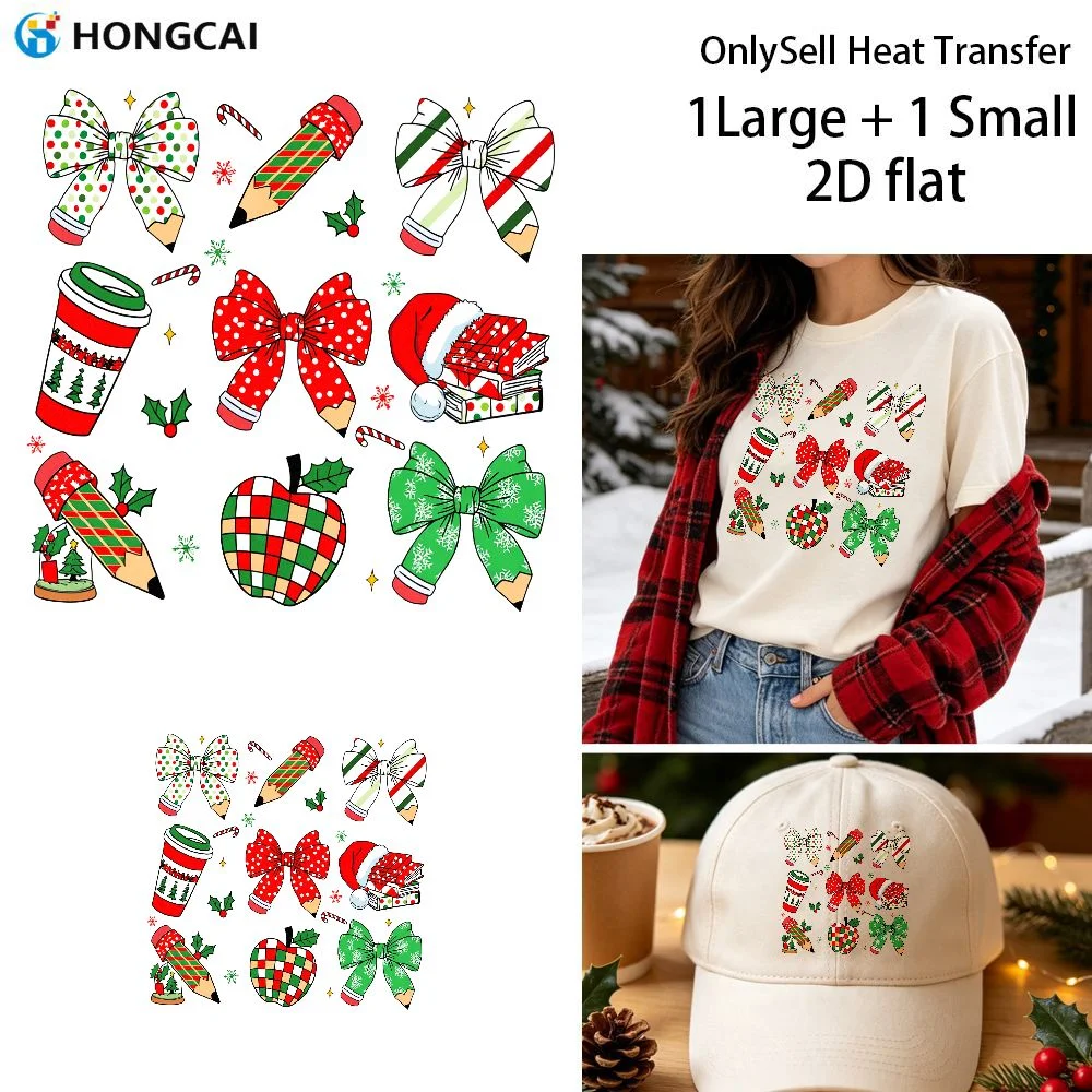 2Pcs Breathable Christmas HTV, School-Safe Iron-on for Apparel, High-Low Temp Resist, Cool Peel Gentle Soft Touch