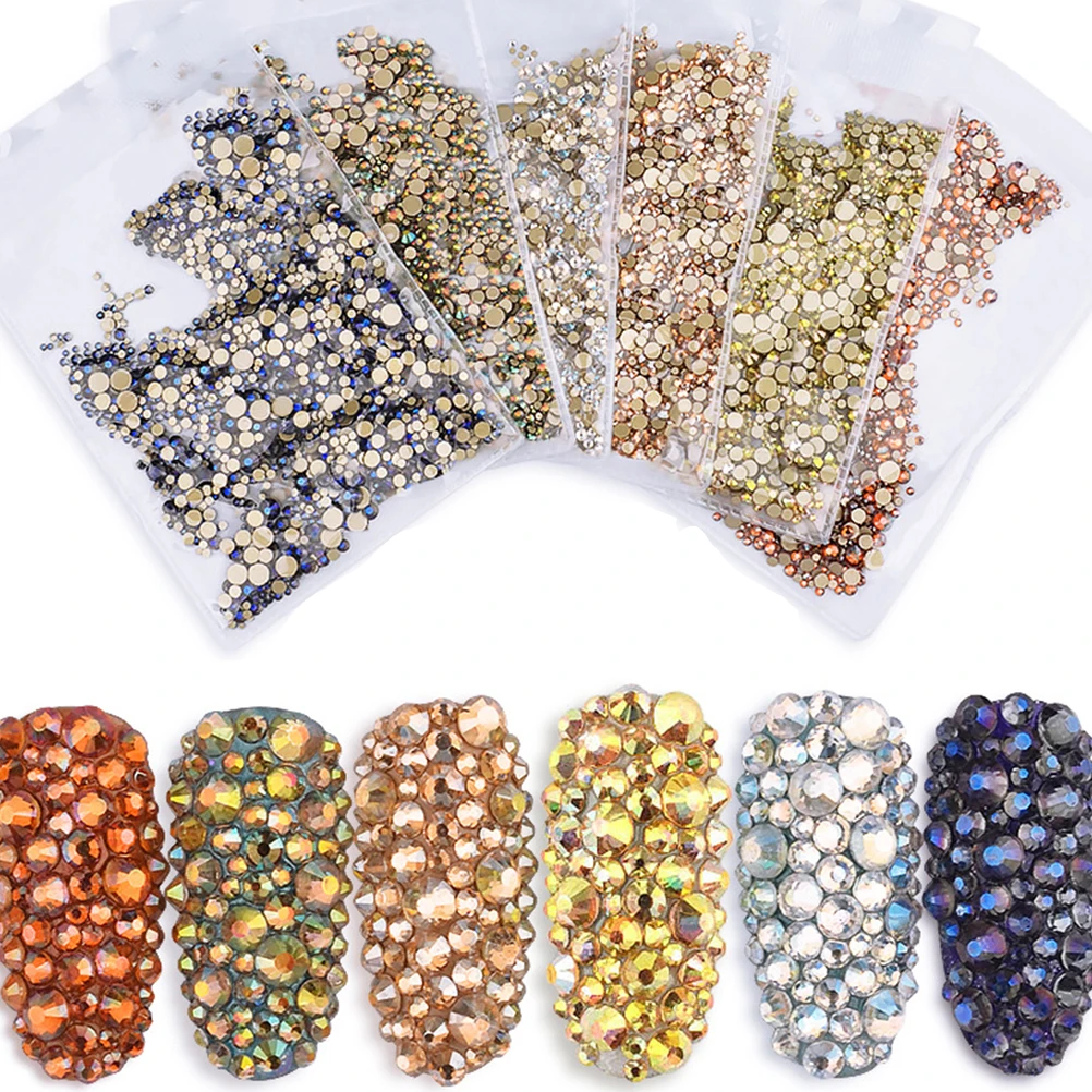 1440Pcs Strass Nail art Bohrer Maniküre Zubehör Glänzende Design DIY Hause Professionelle Verwenden Nagel Bohrer Maniküre Zubehör