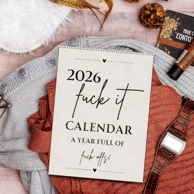 

2026 настенный ежемесячный календарь с двойной проволокой для взрослых, юмористический бумажный календарь для домашнего офиса,