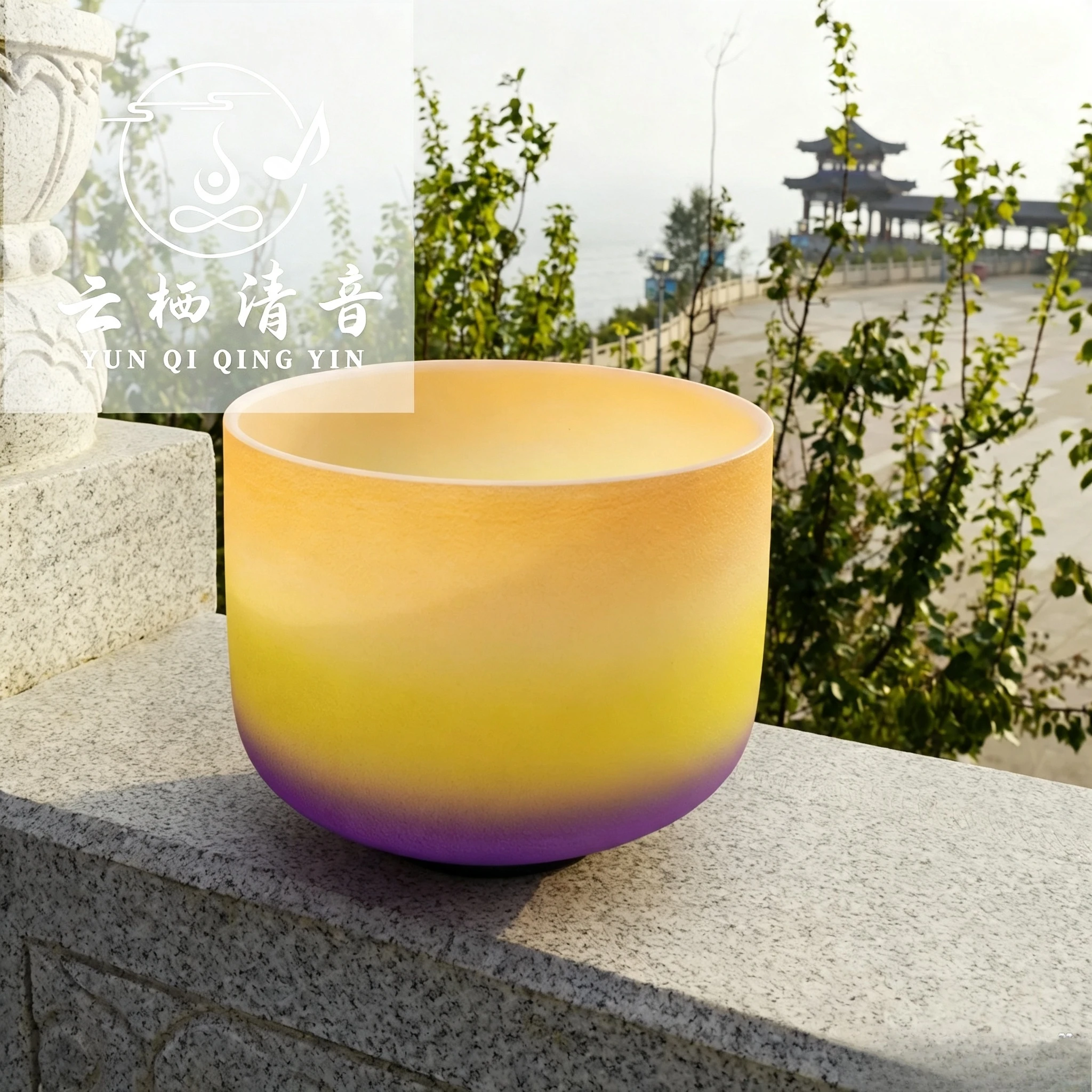 YUN QI QING YIN 10 Inch Rainbow Crystal Singing Bowl Dual Frequency 432Hz 440Hz Chakra Balancing Tibetan Chanting Bowl Sound Bath Anxiety Relief Spiritual Healing Yoga Bowl