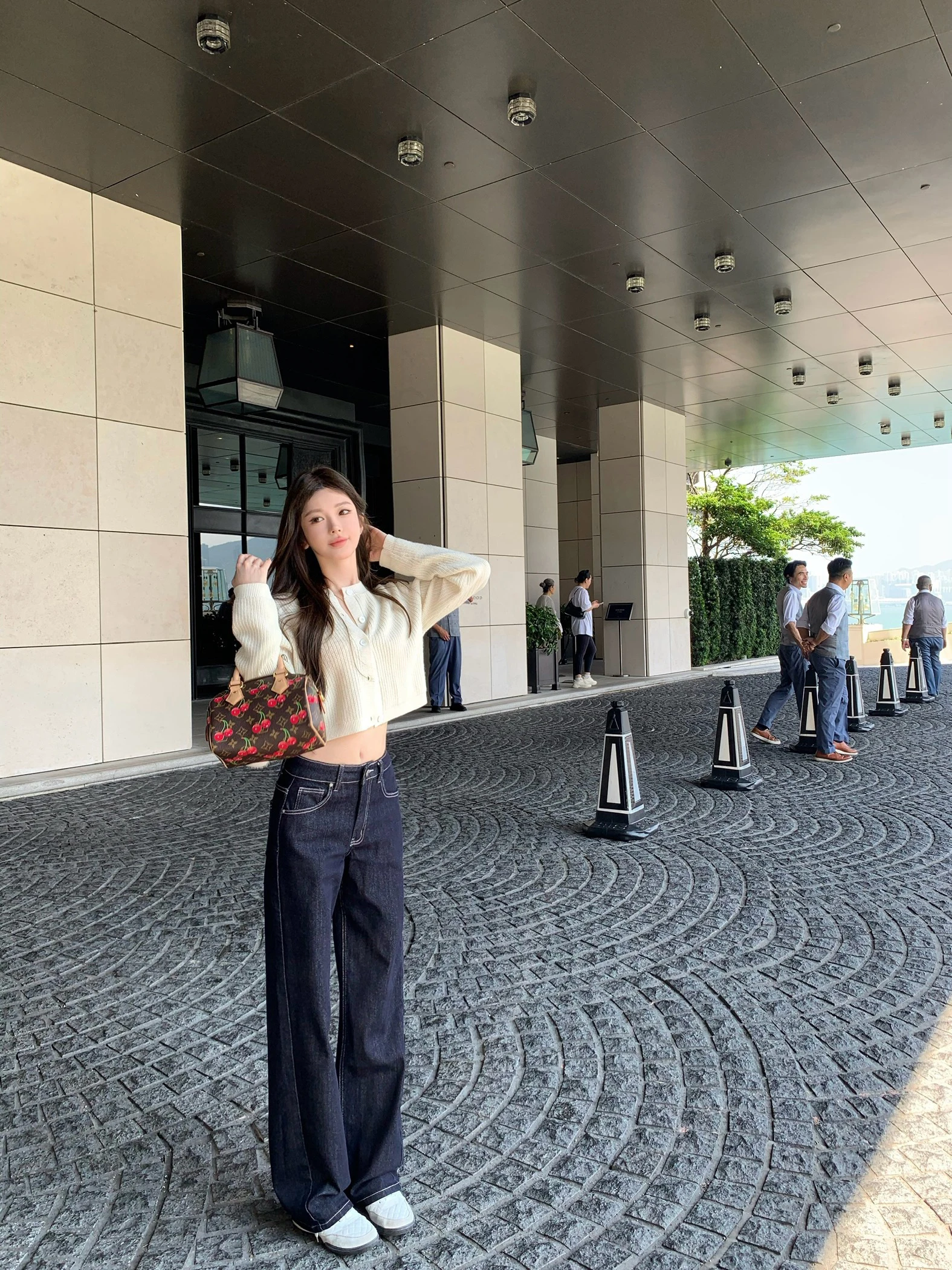 

Джинсы CHICYOU с флисовой подкладкой, повседневные, прямого кроя, с декоративной строчкой, длинные брюки, женские, из хлопкового денима, осенне-зимняя мода