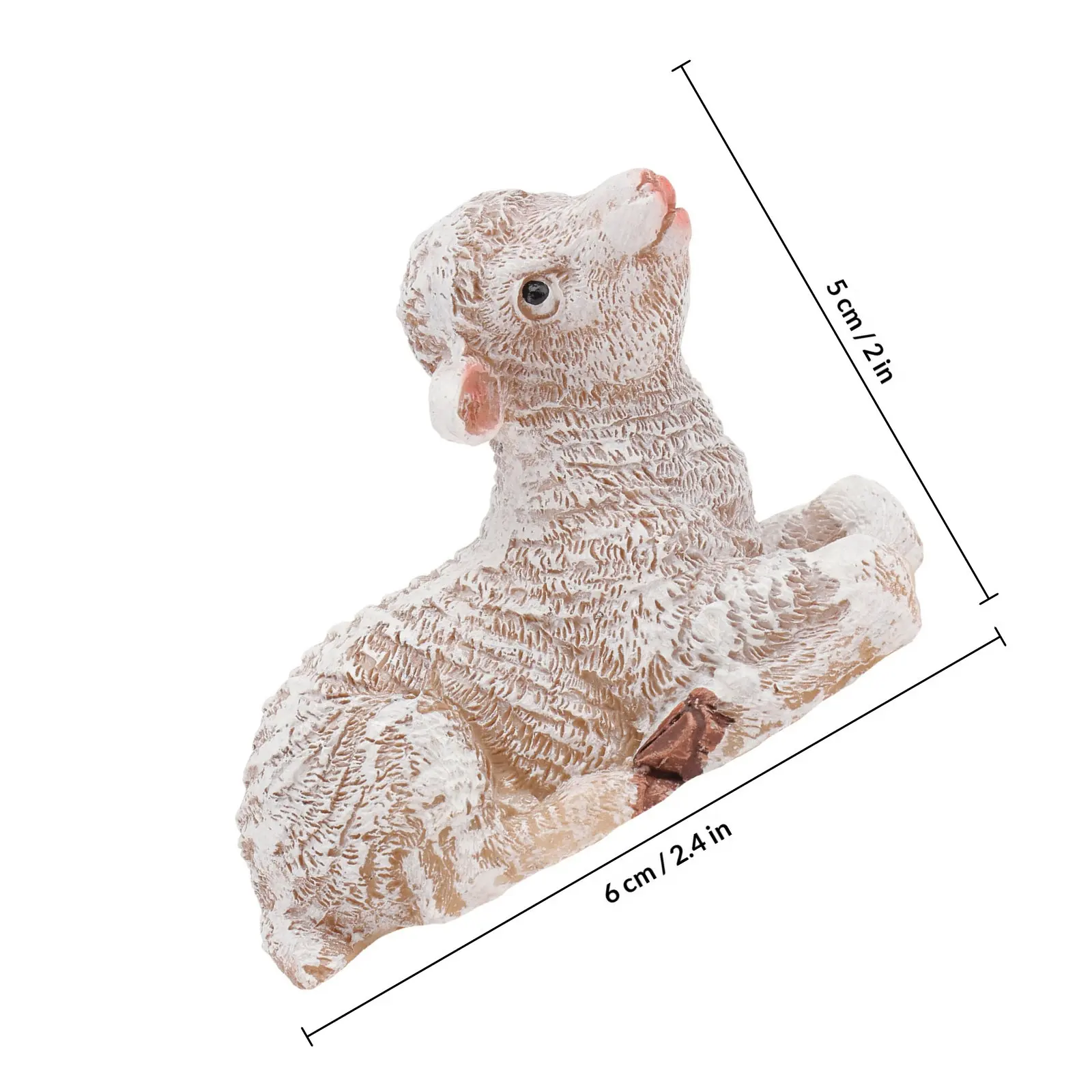 2Pcs Resin Sheep Sculptures Khaki Garden Decoration Home Desktop Creative Ornament Lifelike Outdoor Yard Adornment