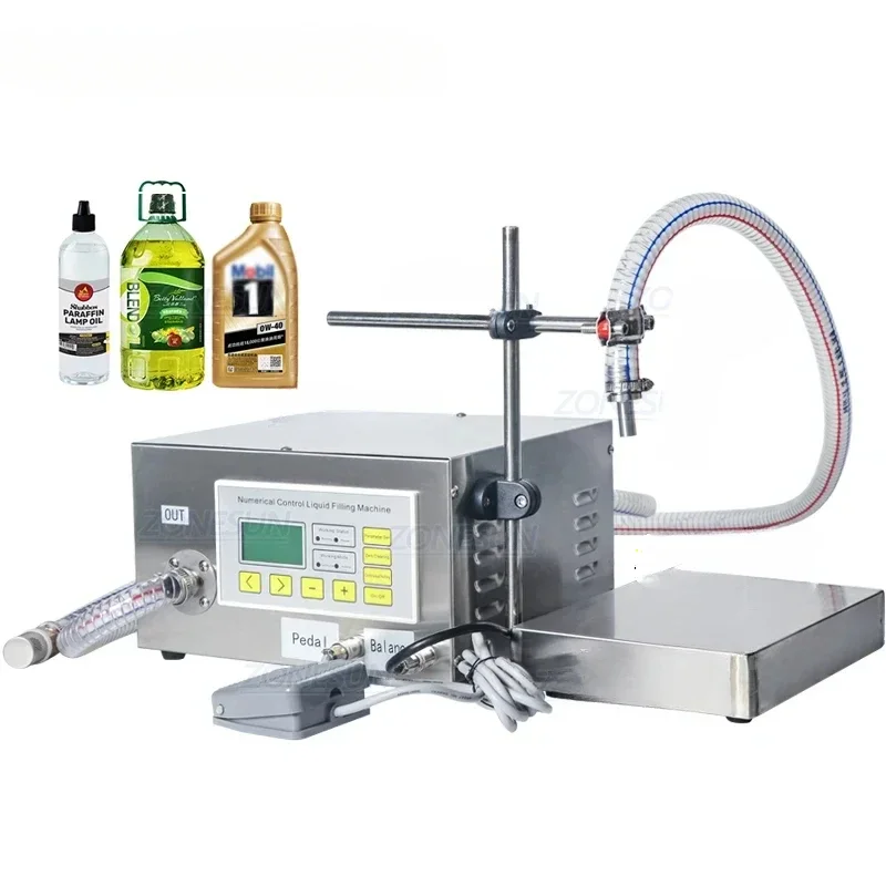 

Hot sales ZONESUN ZS-GP631 Semi-automatic Gear Pump Peanut Oil Filler Grease Olive Lubricating Oil Liquid Bottle Filling Machine