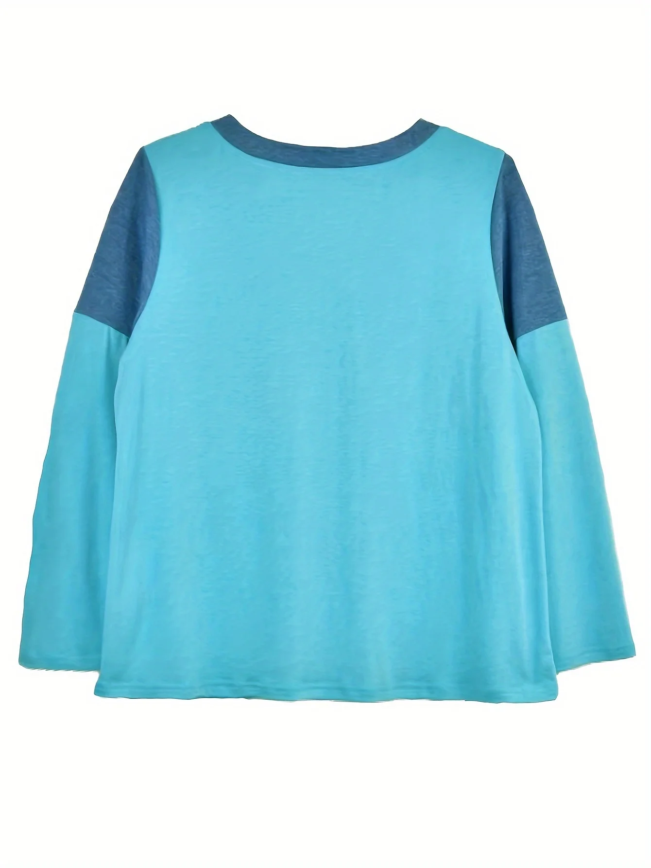 تي شيرت نسائي صيفي كبير كاجوال محبوك بلون سادة