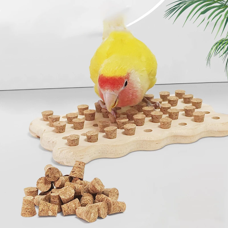 Wooden Parrot Chewing Toy Educational Bird Playing Toys Hanging pet toys Hunt Game for Birds Accessories