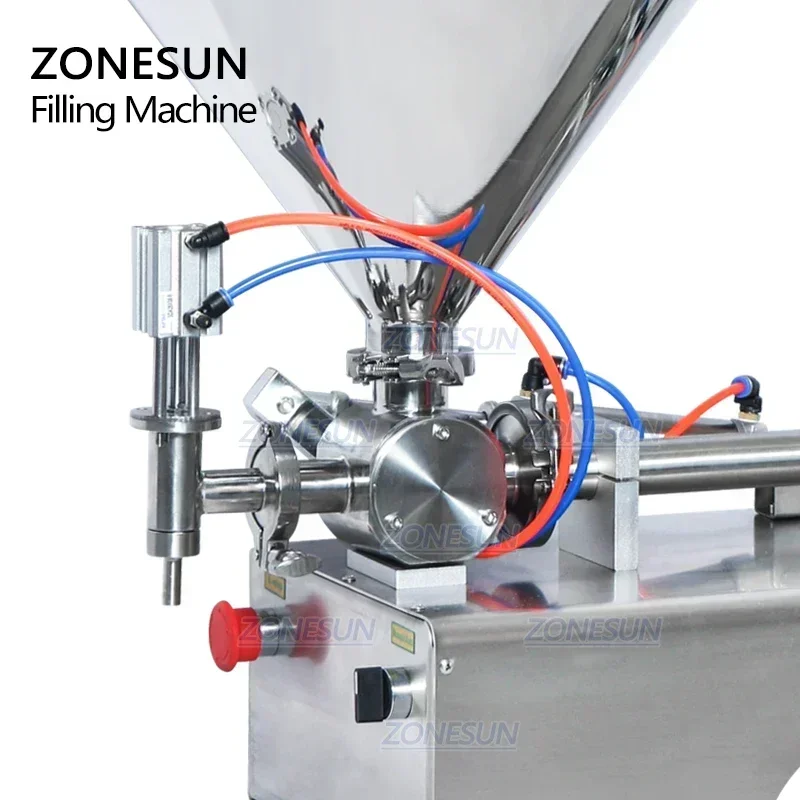 ZONESUN  ZS-GTP1 Pneumatic Paste Filling Machine Automatic Honey Gel Toothpaste Viscous Liquid Cream Pressurized Piston Filler