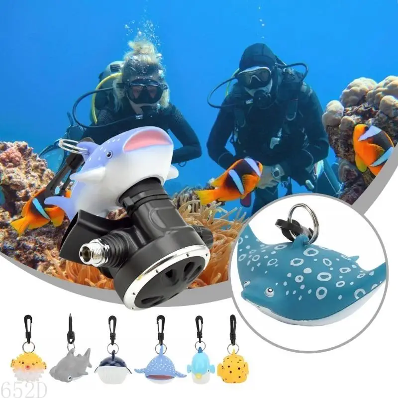 652d-cartoon-fish-scubas-dives-mouthpiece-dustproof-cover-second-stage-dives-regulator-cover-regulator-holder-with-clip
