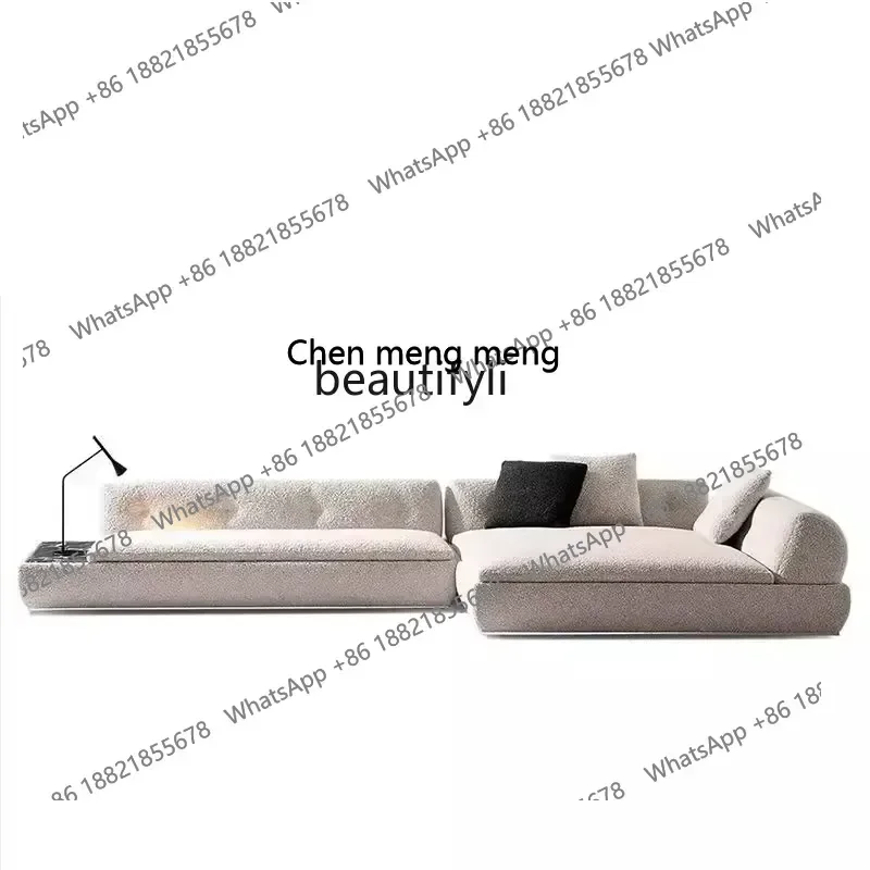 z183   Italian minimalist super moon fabric sofa new combination villa living room modern light luxury designer straight row