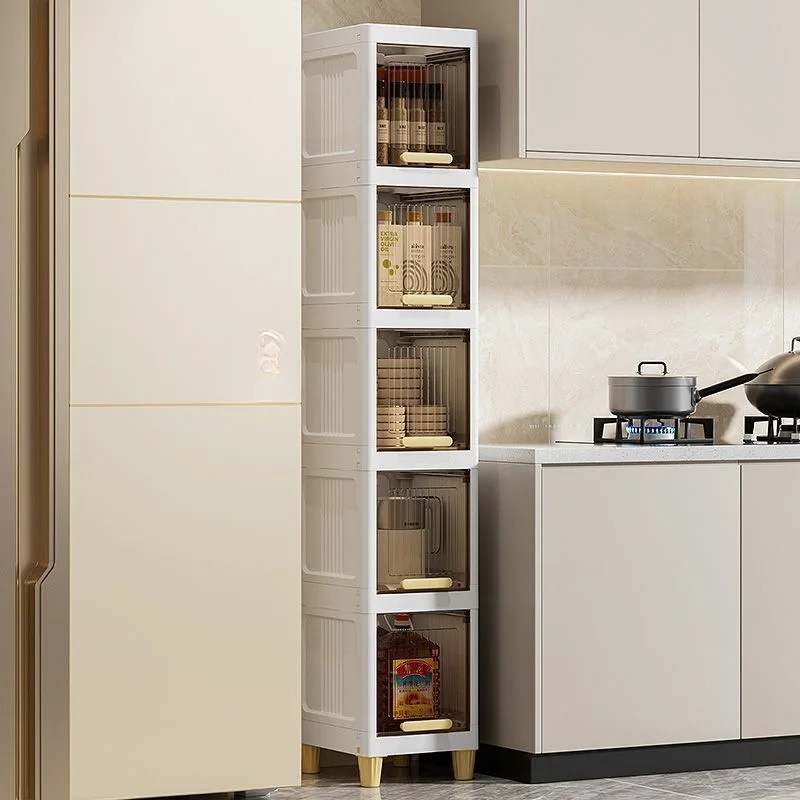 

Gap storage cabinet Flip type Kitchen rack Floor to ceiling Refrigerator