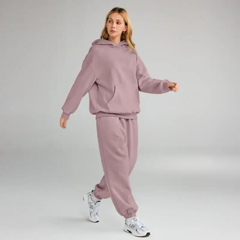Women's 2 Piece Lounge Hoodie Sweatsuit Sets Fashionable Casual Outfits Spring Summer Seasonal Wear for All Ages