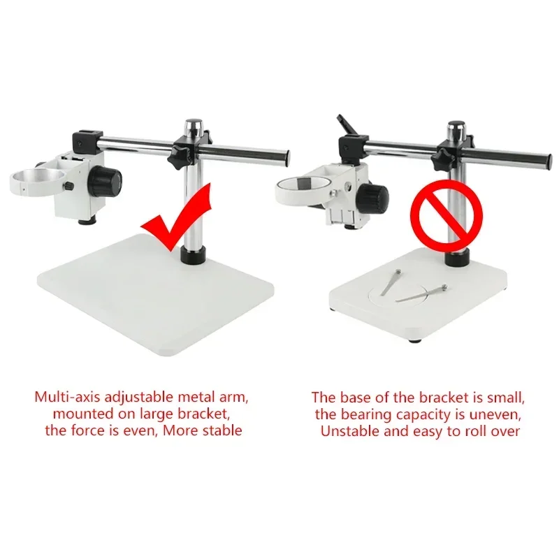 Adjustable Universal Boom Arm 25mm 32mm Diameter Connector For 25mm 32mm Diameter Pillar Stereo Microscope Video Camera Stand