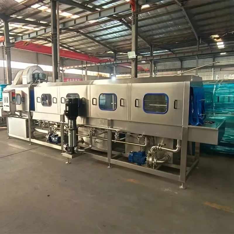 High Efficiency Crate Washer Meal Box Cleaner Tunnel Plastic Basket Washing Machine for Bin Custom
