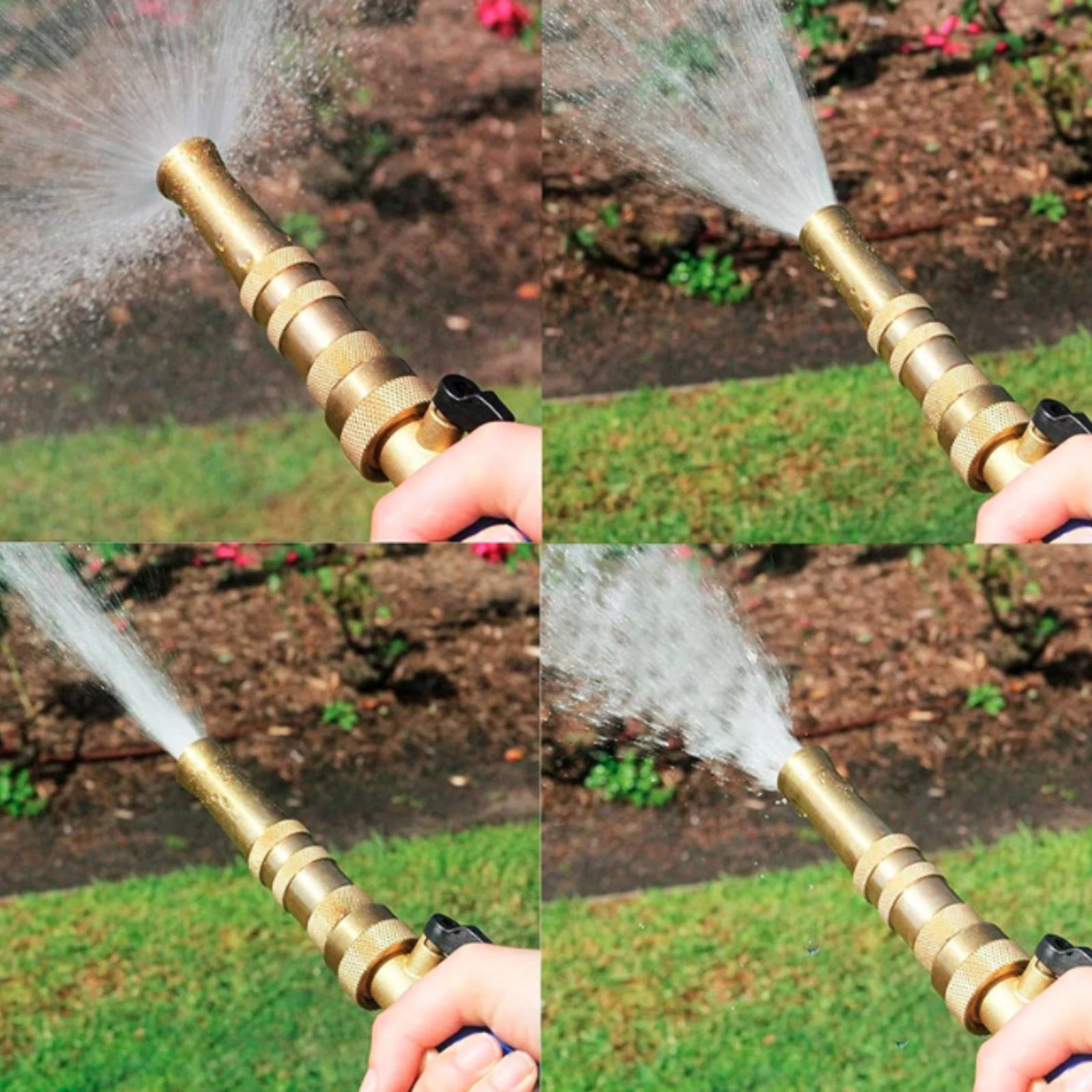 2 Pieces Hose Nozzle with Washers Leakproof Brass Hose Nozzle Metal High Pressure for Gardeners, Car Washing, Outdoor Cleaning