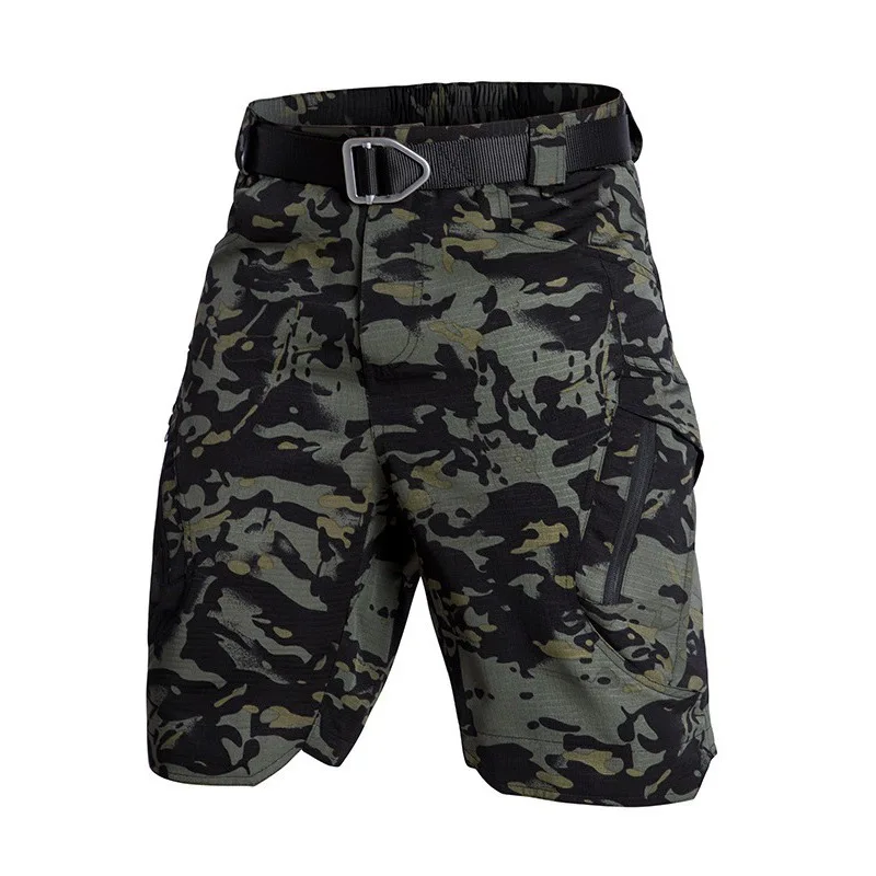 Waterproof and wear-resistant shorts, multi-pocket overalls, tactical pants, summer camouflage training pants