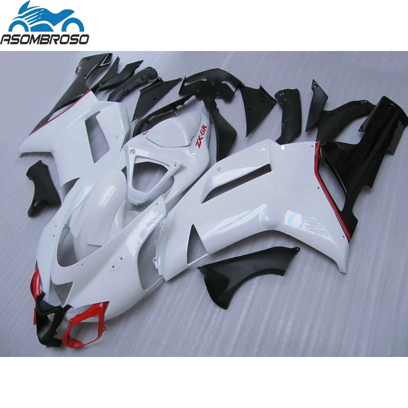 Best Selling Motorcycle parts for Kawasaki Ninja ZX6R fairing kit 2007 2008 white black red plastic fairing set zx6r 08 08 GF22