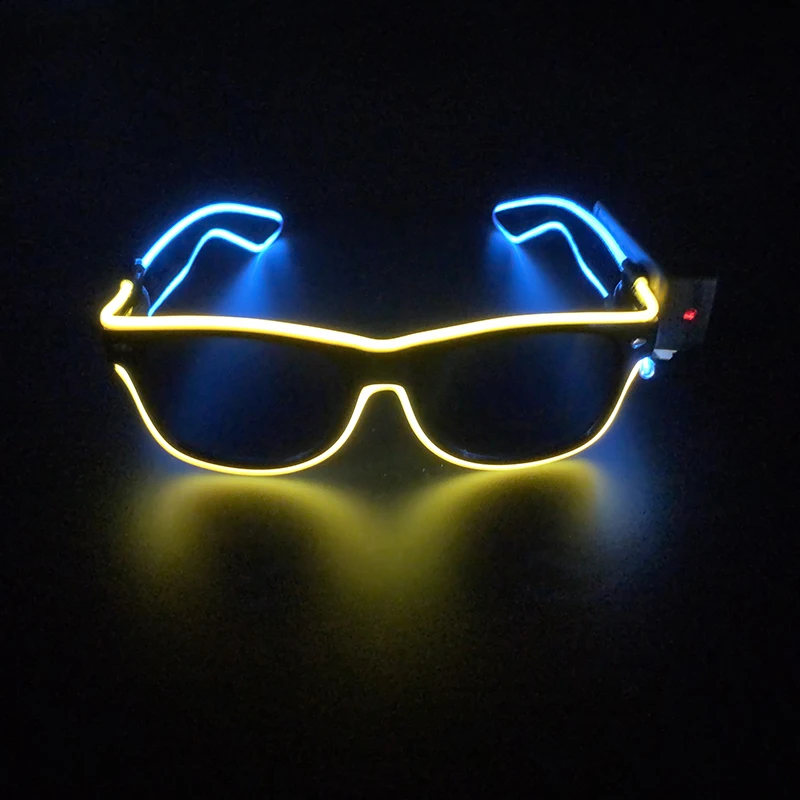 

Black Lenses Eyewear Glasses Luminous Sunglasses Boys Girls Fashion Glasses For Night DJ Bar Dance Decorative Props