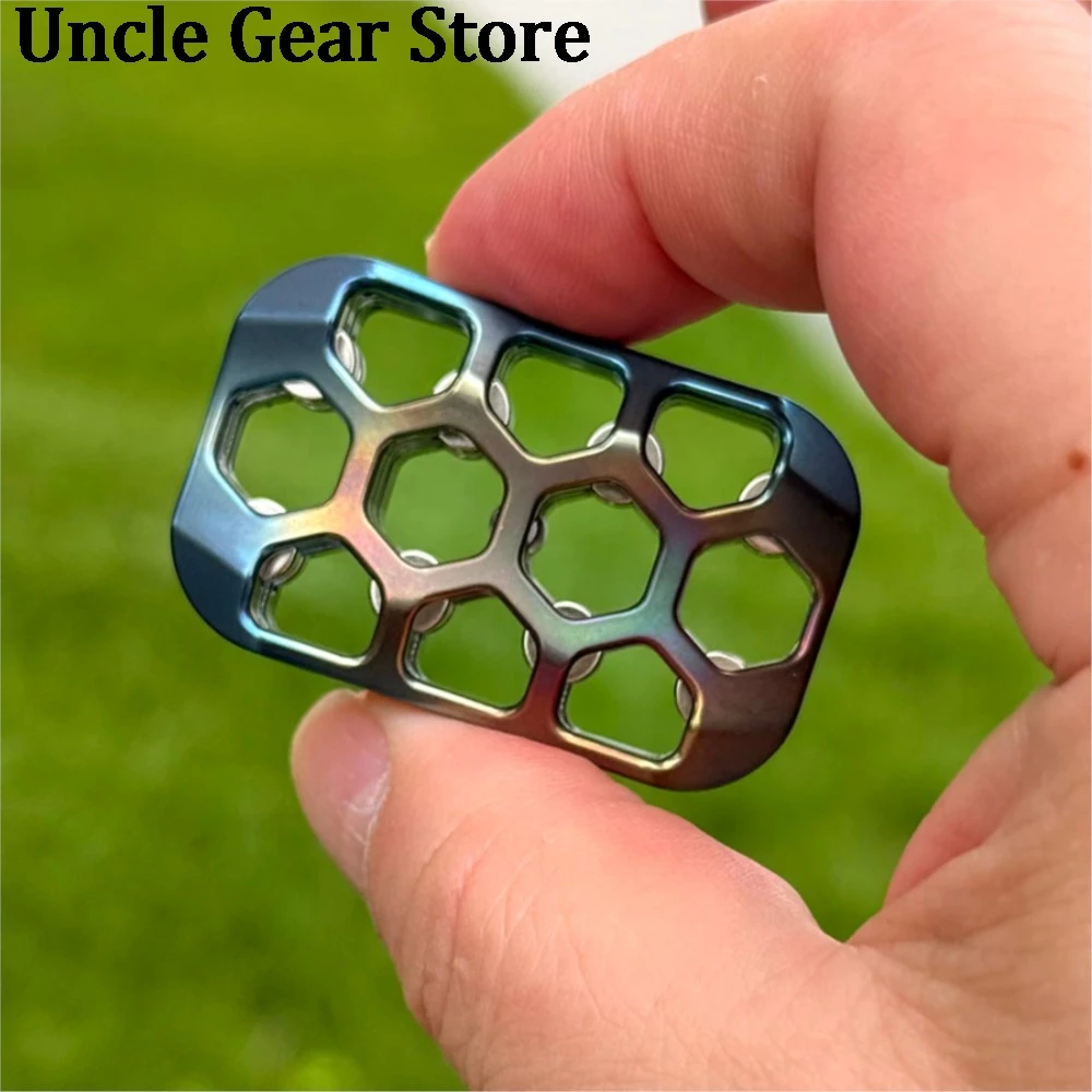 Titanium Blue Titanium Color Hollow Magnetic Slider EDC Decompression Toy Desk Toy