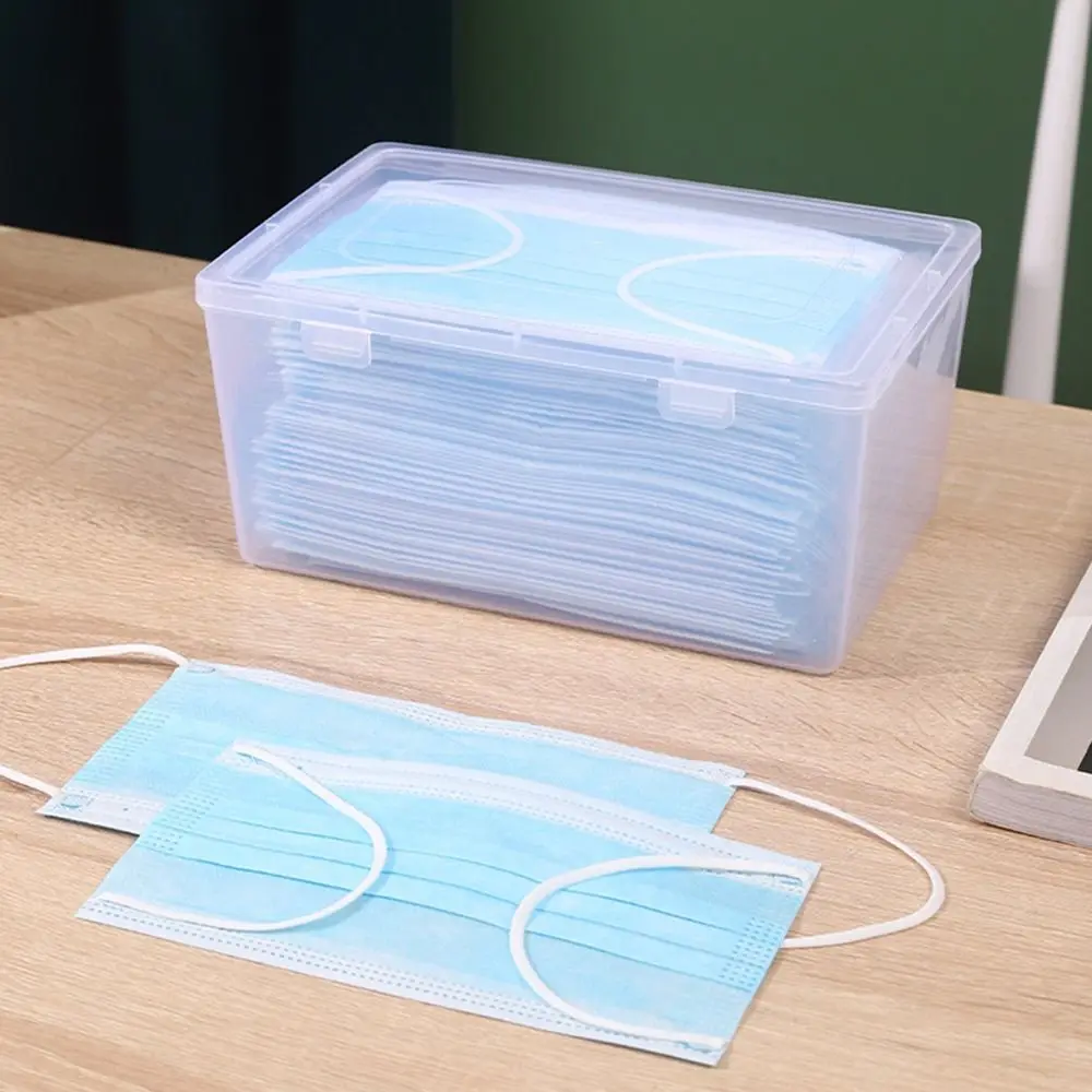 Neue 1-teilige, verdickte Maskenaufbewahrungsbox, transparente Klappbox, kleine und große Kunststoffbox für Medikamente, Pillen, Schmuck, Ohrringe, Kosmetik – Detail 7