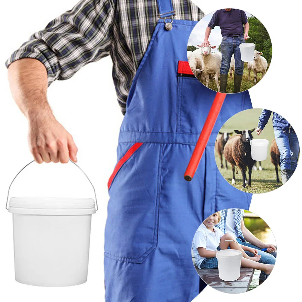 

Thickened Plastic Water Bucket with Lid Handle Portable Multipurpose Bucket for Home Garden Dorm Cleaning Use Cleaning Buckets