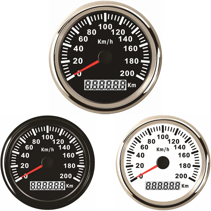 0-200Km/H GPS Speedometers 85mm Devices Sus316L Speed Gauges with Blue Backlight for Car Truck Boat Motorcycle Rv