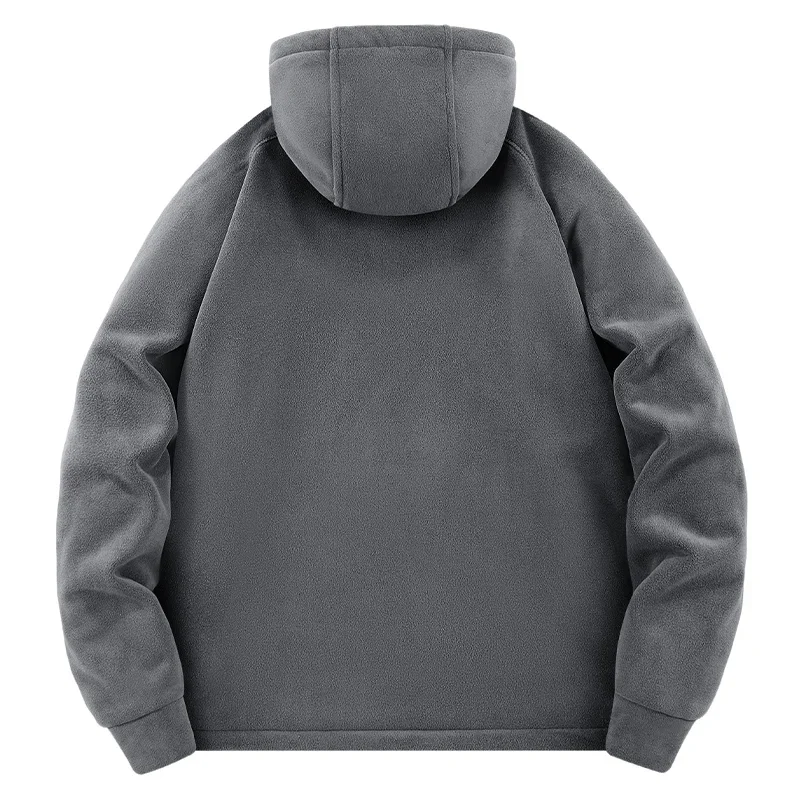Polar fleece hooded jacket for men autumn winter Outdoor Thicken Warm Parkas Coats Men Hiking Camping jackets Clothing
