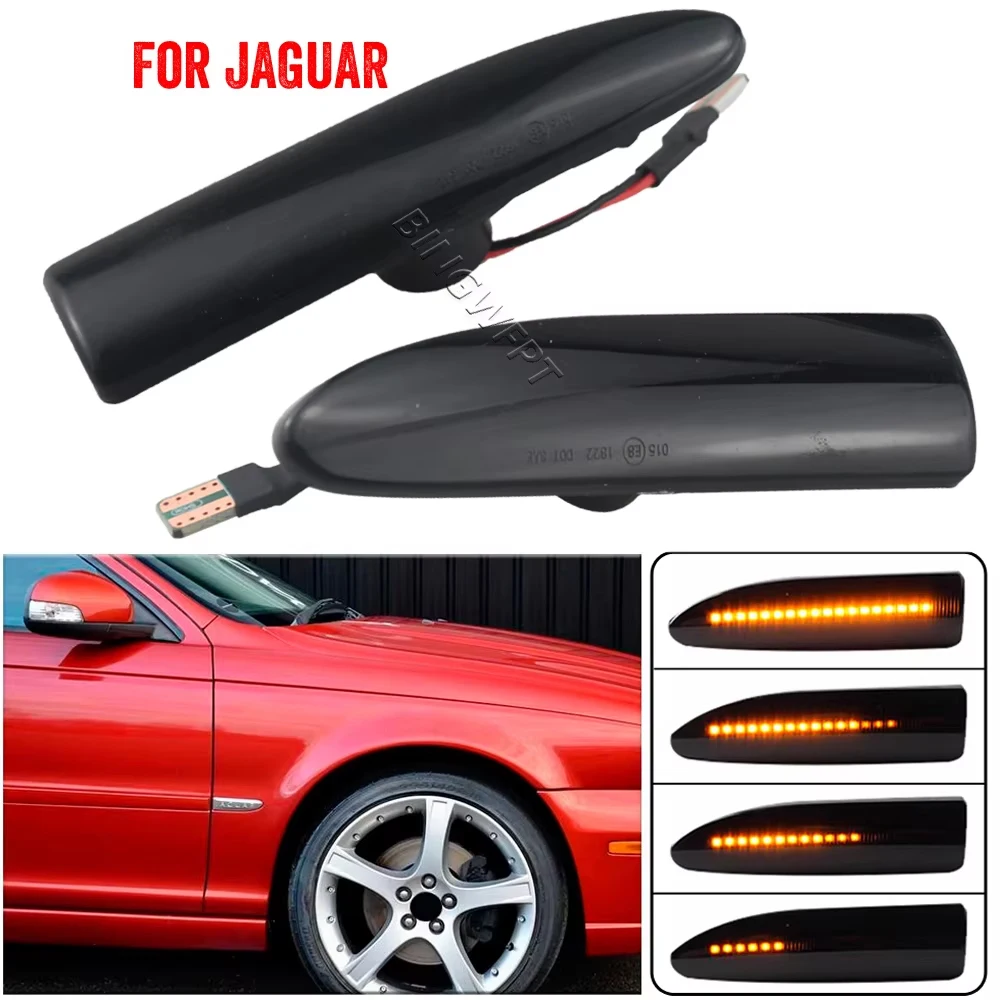 Pair LED Dynamic Turn Signal Lights Side Marker Fender Blinker Indicator Lamp For JAGUAR X-TYPE 2002 2003 2004 2005-2009 - view 3