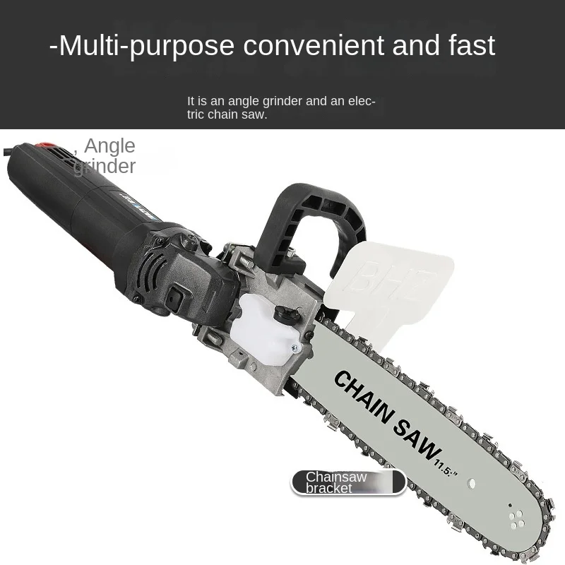 Upgrade Electric angle grinder Modified To Chainsaw Bracket Adjustable Universal Household Woodworking power tool accessories