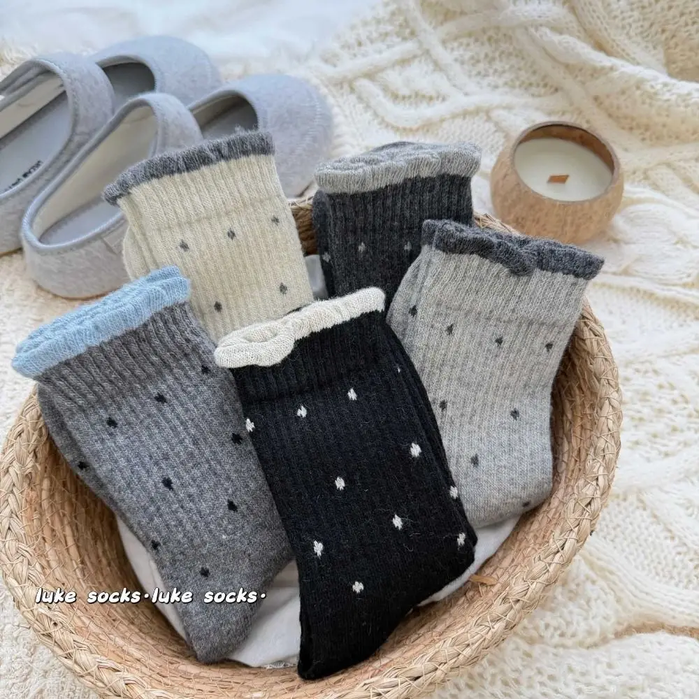 

Comfortable Thick Wave Point Socks Warm Wool Socks Versatile Long Tube Socks Fall Winter