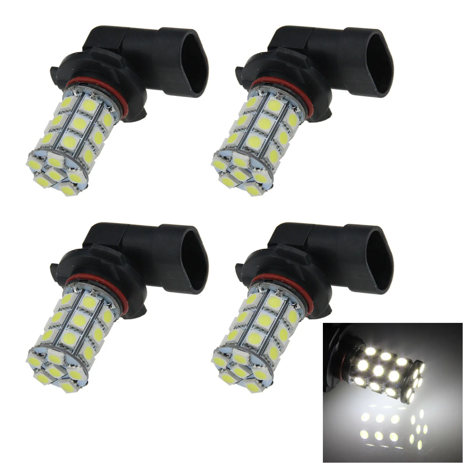 4x White RV 9005 Exterior Blub Turn Lamp 27 Emitters 5050 SMD LED HB3 H253-W