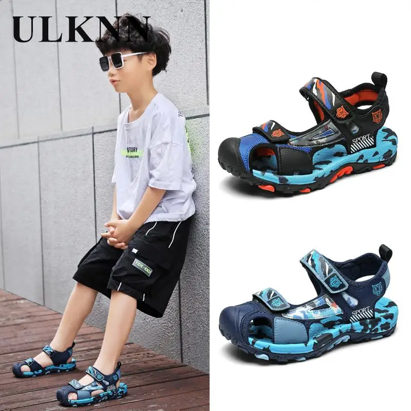 

2023 Summer Boy Baotou Sandals Prevent Children Playing Children Sport Sandalsoutdoor Leisure Sandals Soft Bottom Students