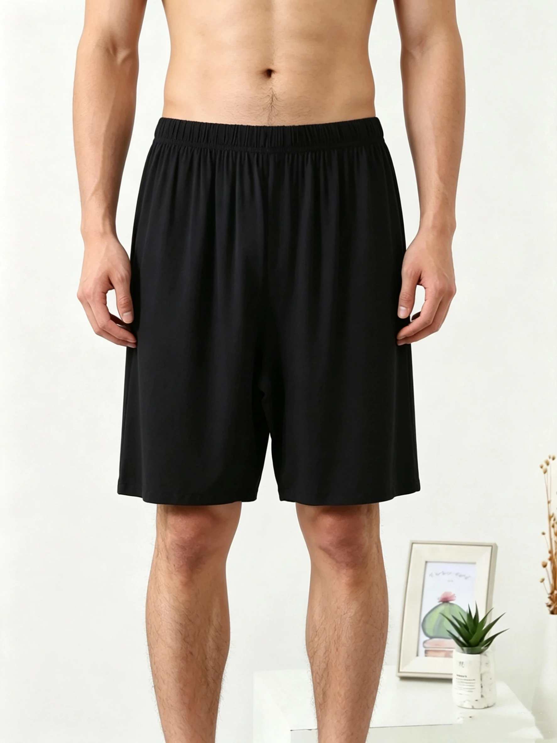 3pcs Men'S Home Wear Pants Outer Wear Home Youth Styling Summer Casual Comfortable Shorts