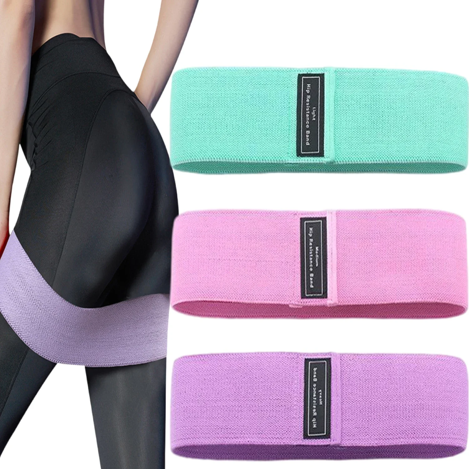 

Elastic Resistance Bands,Cotton Fabric Exercise Bands,Shaping,Workout,Stretching Assistance,Spring Bands for Yoga,Hips,Leg,Thigh