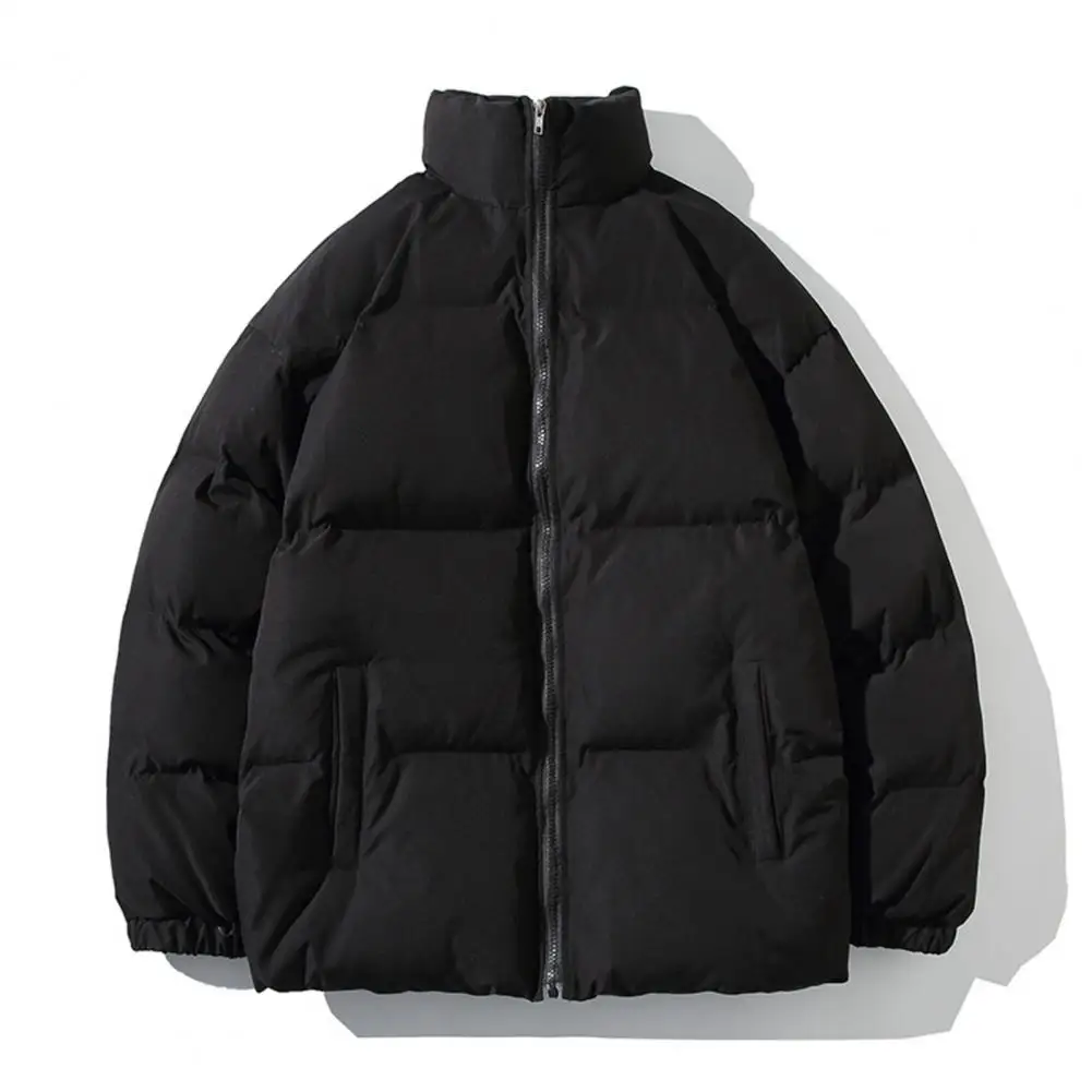 Cappotto da uomo per climi freddi giacca da uomo in tinta unita cappotto trapuntato in cotone da uomo con tasche con colletto alla coreana inverno caldo per uomo per il freddo