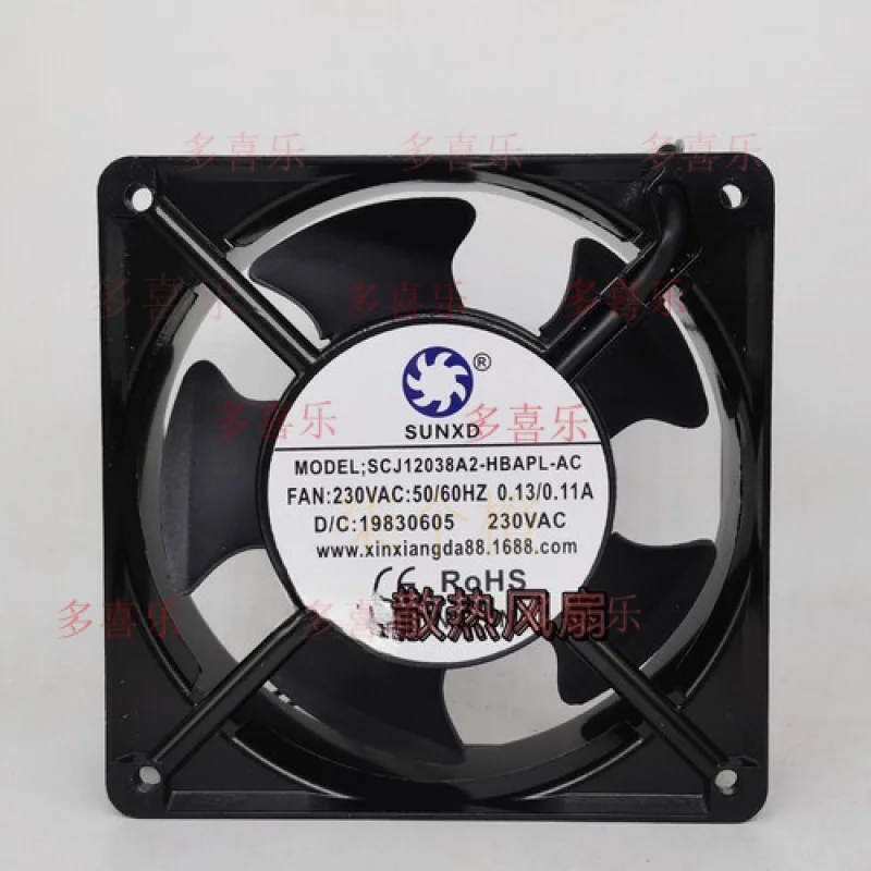 

ZMZM 1 шт. для вентилятора SUNXD SCJ12038A 2-HSAPL-AC 230 В 12038 12 см 2-проводной вентилятор с алюминиевой рамой