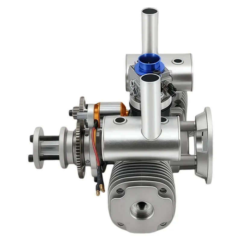 70cc Twin Cylinder Two Stroke Power Motor with Electric Start for RC Fixed Wing Model Equipment