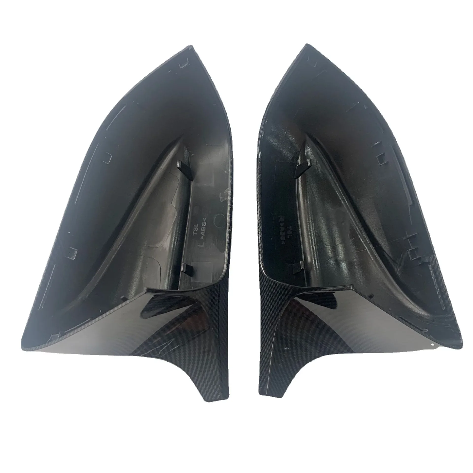 

For Tesla Model 3 Bullhorn Reversing Mirror Housing - Carbon Fiber Water Transfer Mirror Shell Cover - Direct Replacement
