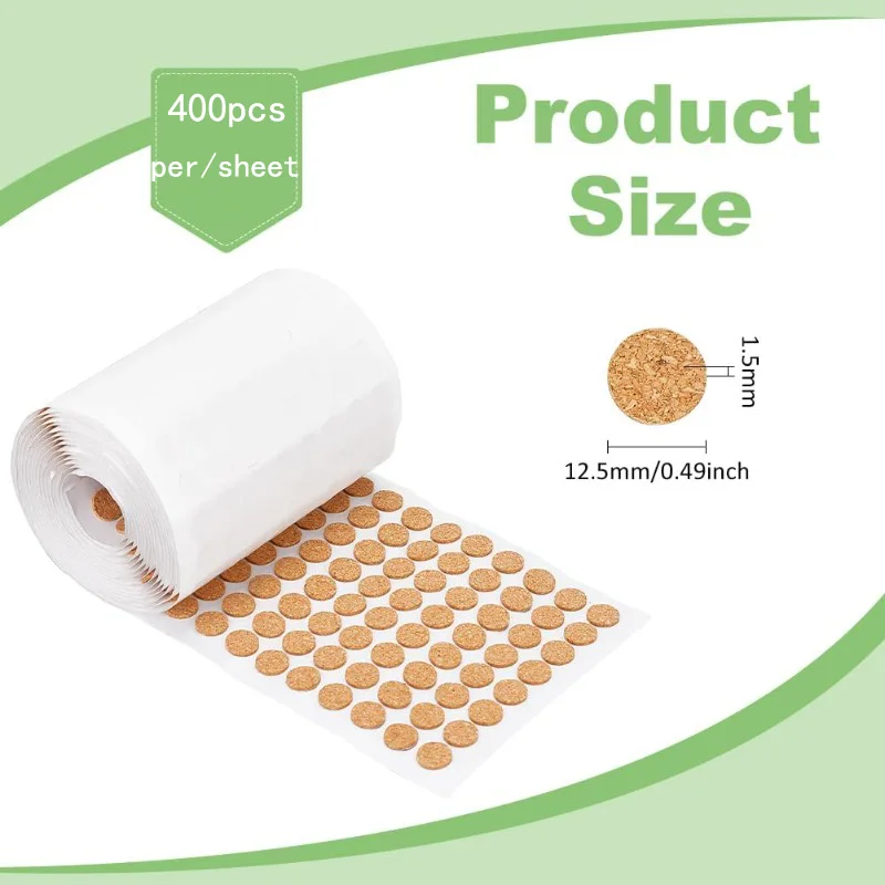 Adhesive Self-Adhesive Cork Round Dots Cork Mat for Cabinets Table Top Items Scratching