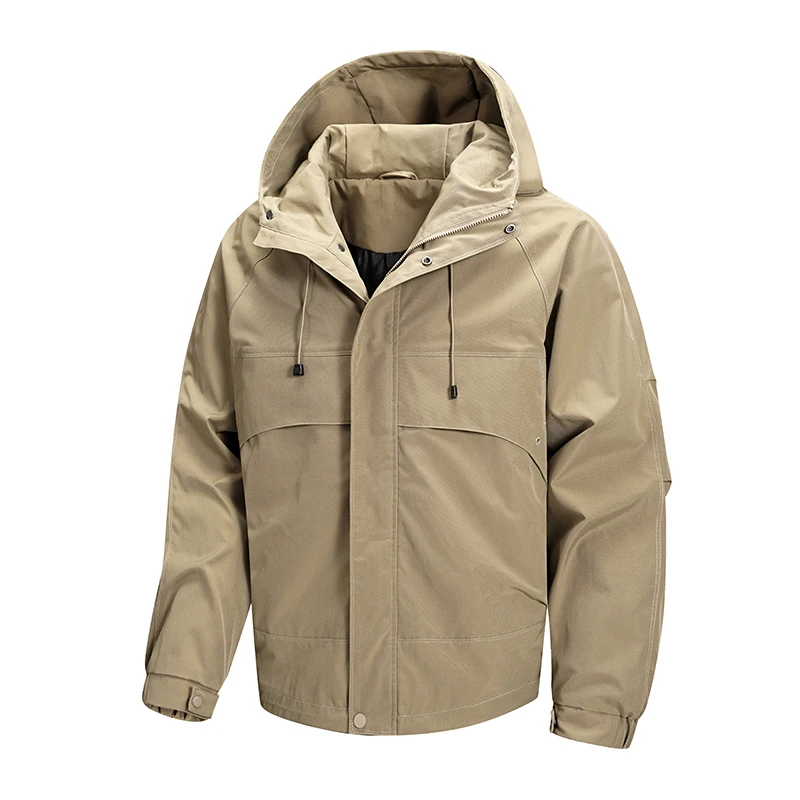 

Autumn Rainproof Jackets Men's New Casual Trendy Brand Multi Pocket Workwear Jacket Outdoor Warm Cycling Windproof Couple's Coat
