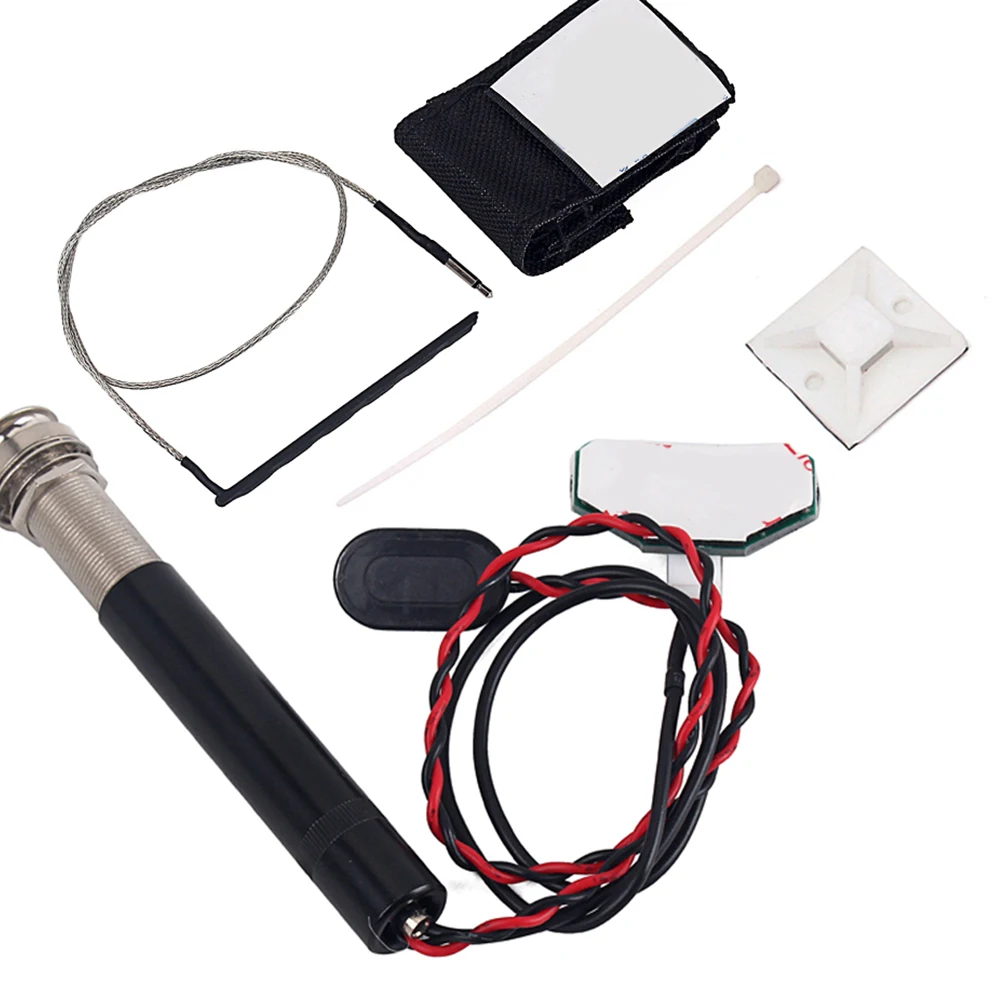 

Volume Adjustment Pickup Piezoelectric Bass Guitar Microphone Parts Black Classical Hidden Durable Easy Installation Powerful