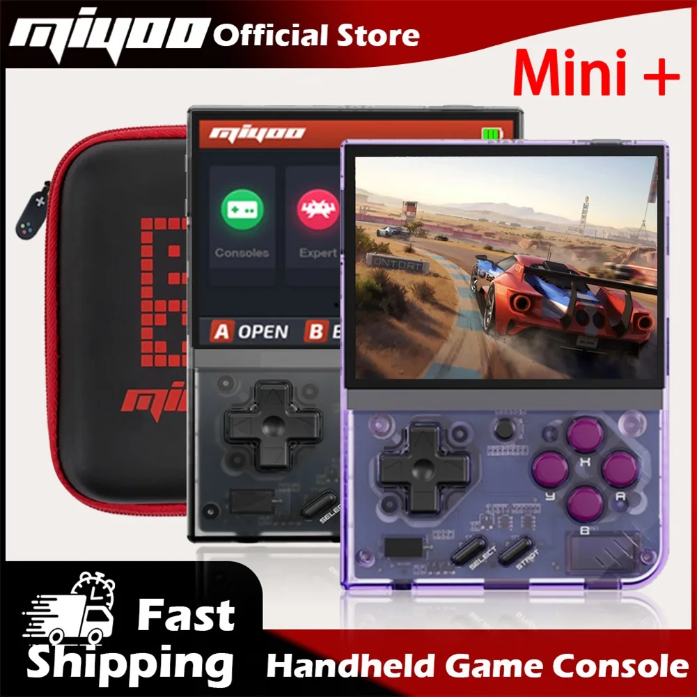 Consola de juegos portátil MIYOO Mini Plus Retro, pantalla HD IPS de 3,5 ", Mini + reproductores portátiles, emulador de juegos nostálgico clásico infantil