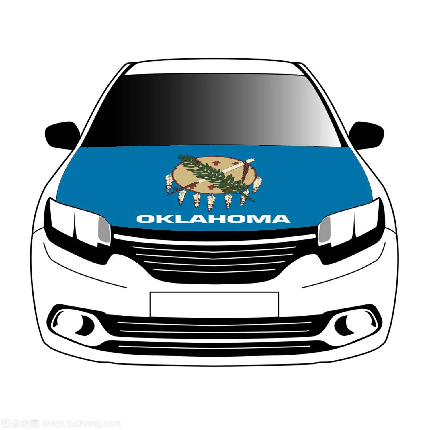 Oklahoma Flags 3.3x5ft/5x7ft 100%polyester,car bonnet banner Advanced sublimation printing car cover flag+triangle fastener