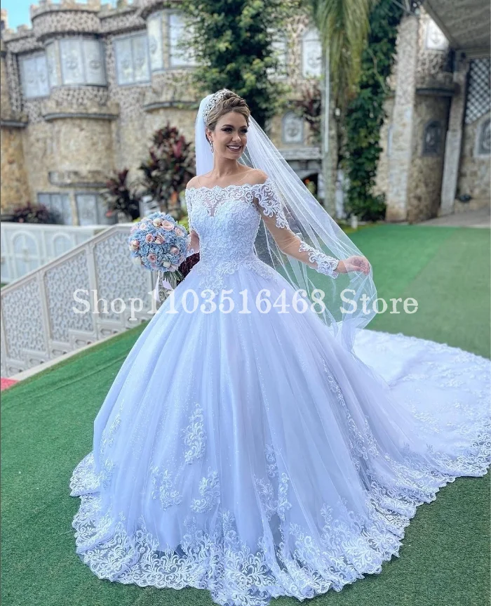 Elegante abito da sposa Applique monospalla 2024 dolce treno pizzo bianco personalizzato occasioni formali abiti da sposa hochzeitskleid