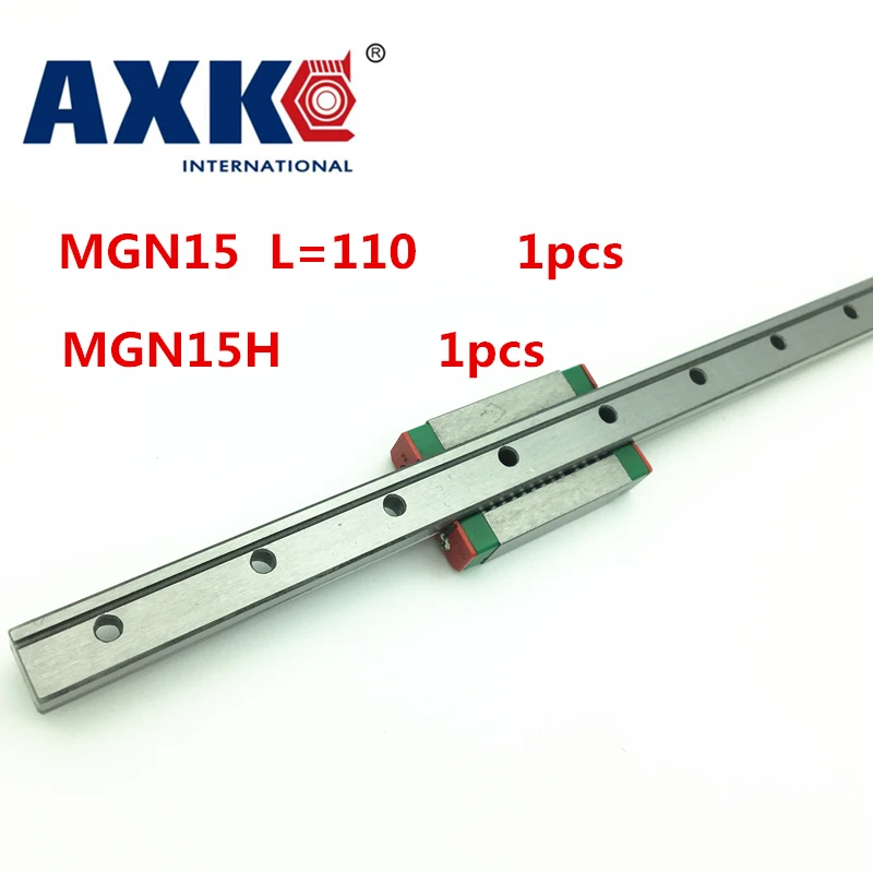 

Миниатюрная линейная направляющая Axk, новая направляющая MGN15 15 мм, блок с ЧПУ MGN15H для 3D-принтера, детали XYZ, длина MGN15 L110 мм