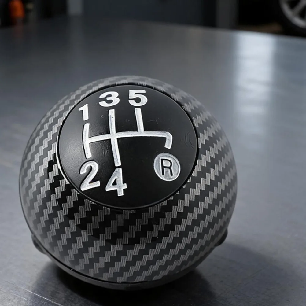 5-Speed Manual Shift Knob with Carbon Fiber Texture for Fiat 500 and For 500C Models Produced Between 2007 and 2018