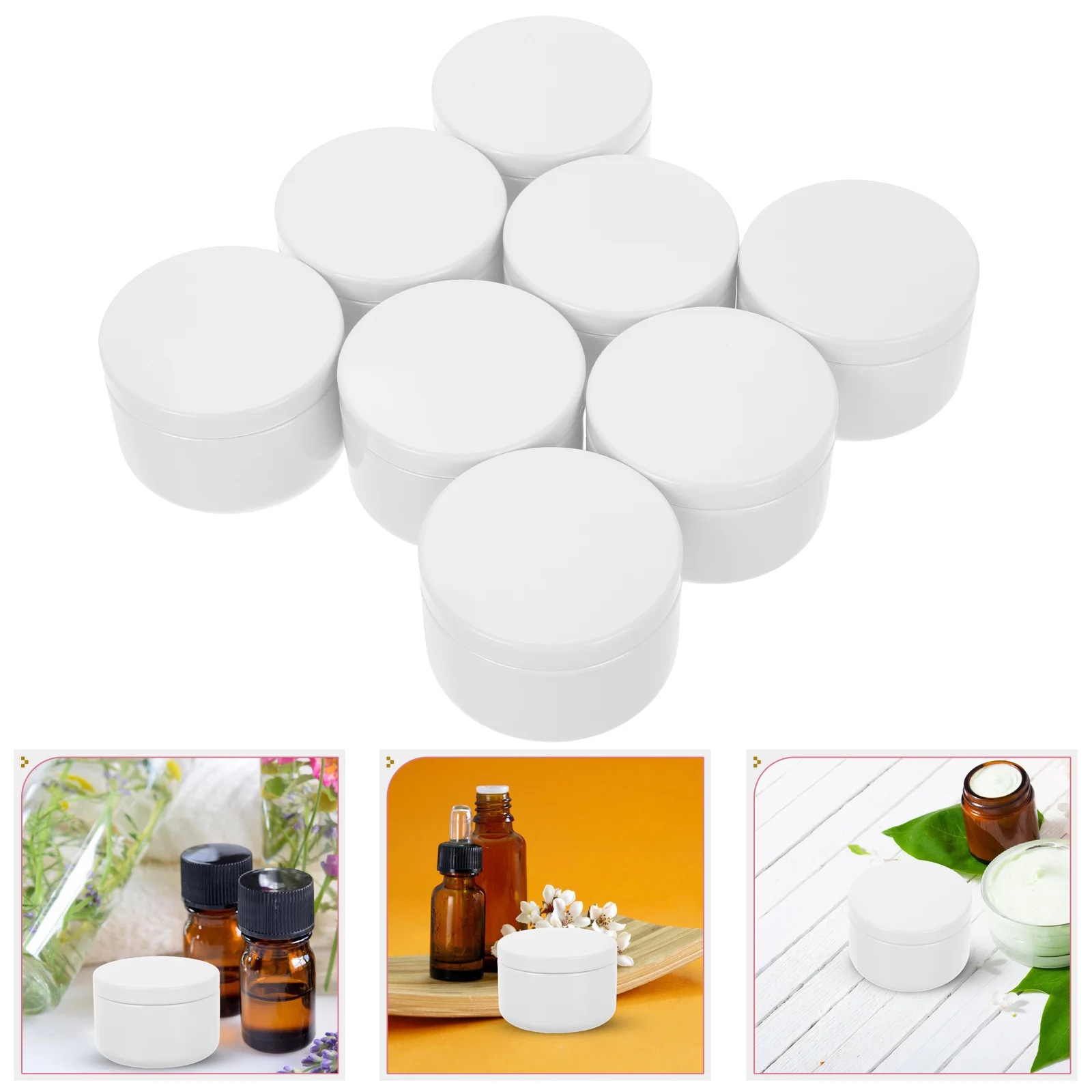 

8pcs Essential Oil Jars Aromatherapy Storage Containers Sealed Fragrance Bottles Reusable White Scented Oil Vials