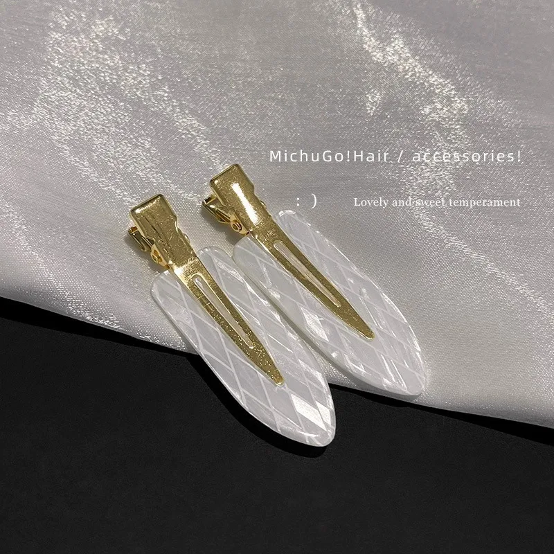 2 Stück Einfache Sakura-Rosa Nahtlose Haarspangen für Frauen, Acetat-Haarklammern ohne Biegung, Entenschnabel-Clips, Haarstyling-Werkzeug – Detail 6
