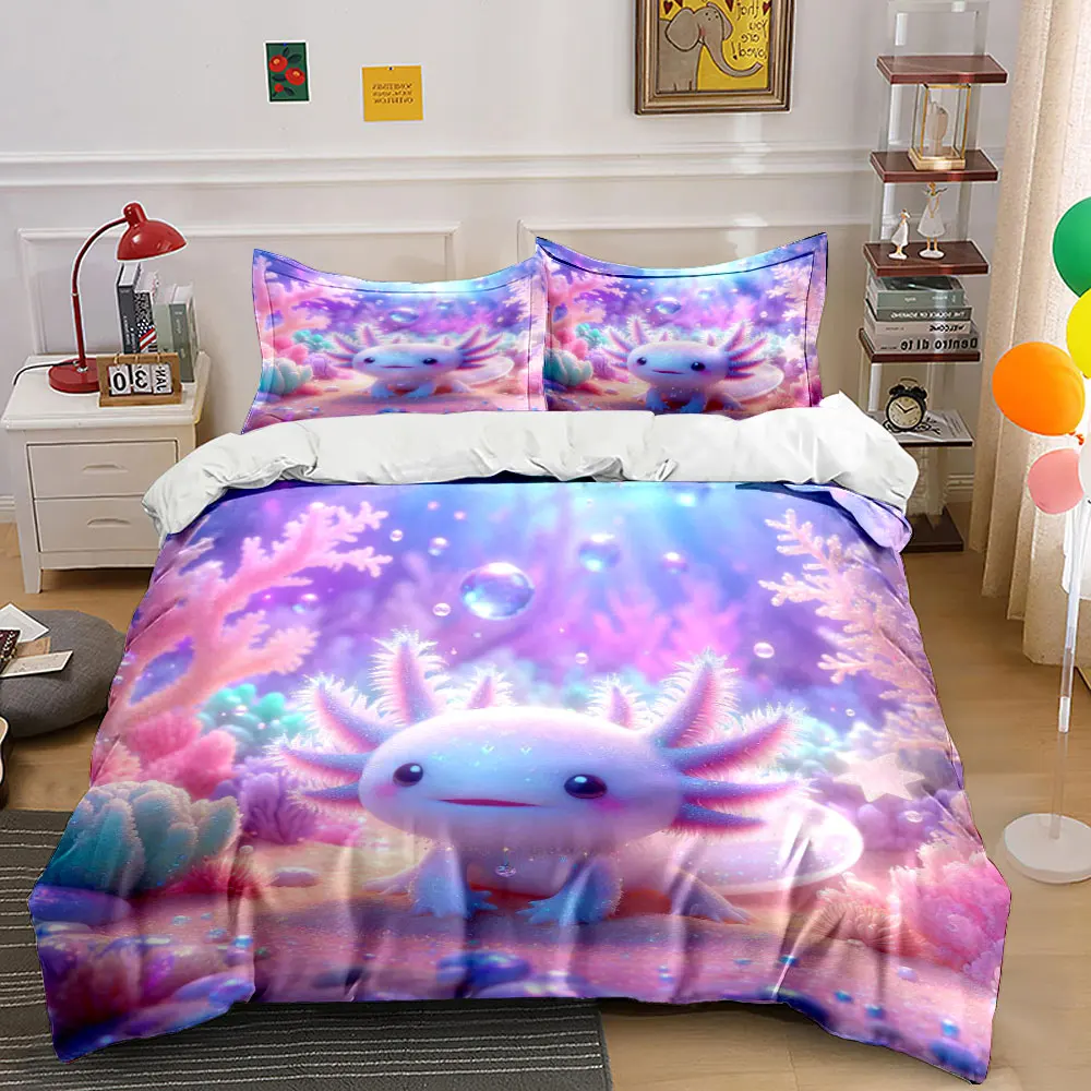 

Cute newts in the dreamy ocean Duvet Cover Set with 3D Printing Design Soft Polyester Bedding Set All-Season Comfort for gifts
